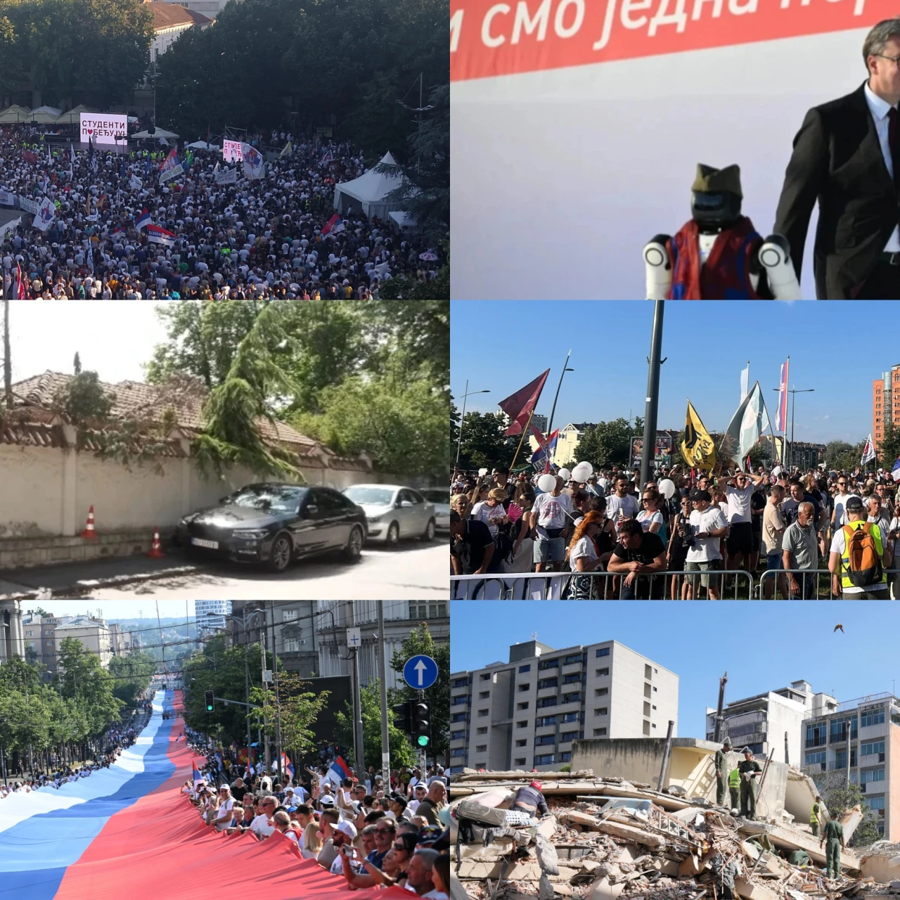 Osvrt na jun: Skupovi u Novom Sadu i Kraljevu, miting SNS-a, slučaj "zvučni top" pred VJT i zemlljotres u Venecueli (FOTO)